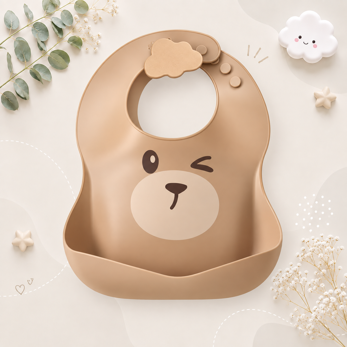 The Bowie - Waterproof Baby Silicone Feeding Bib Adjustable Soft Food Catcher for Babies & Toddlers
