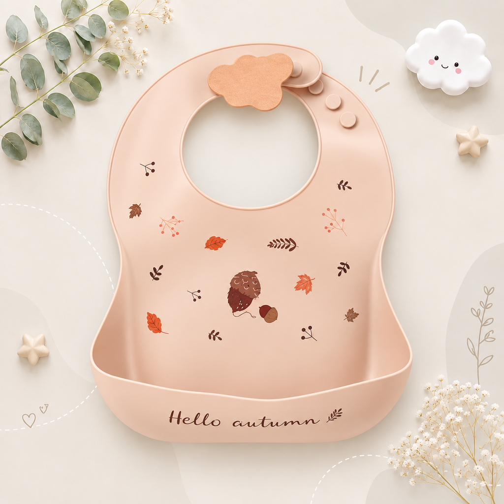 The Bowie - Waterproof Baby Silicone Feeding Bib Adjustable Soft Food Catcher for Babies & Toddlers