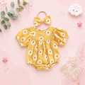 The Camille - Baby Girl Princess Daisy Print Short Sleeve Bodysuit
