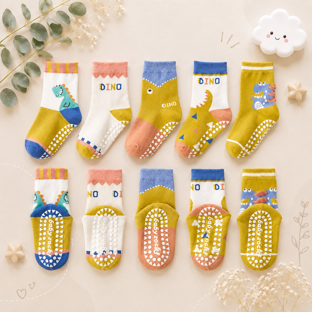 The Ace - Baby Unisex 5pairs Non-slip Floor Socks
