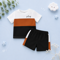 The Carson - Baby Boy KING Stripe Short Sleeve T-Shirt and Shorts
