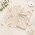 The Alitzel - Baby Unisex Plain Beige Pajamas Set