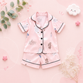 The Adrian - Baby Unisex Pink Silk Short-Sleeved Pajamas