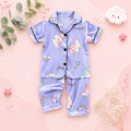 The Clara - Baby Girl Purple Unicorn Print Cartoon Pajamas