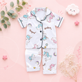 The Clara - Baby Girl White Unicorn Print Cartoon Pajamas
