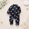 The Aziel - Baby Navy Blue Bear Print Pajamas Set