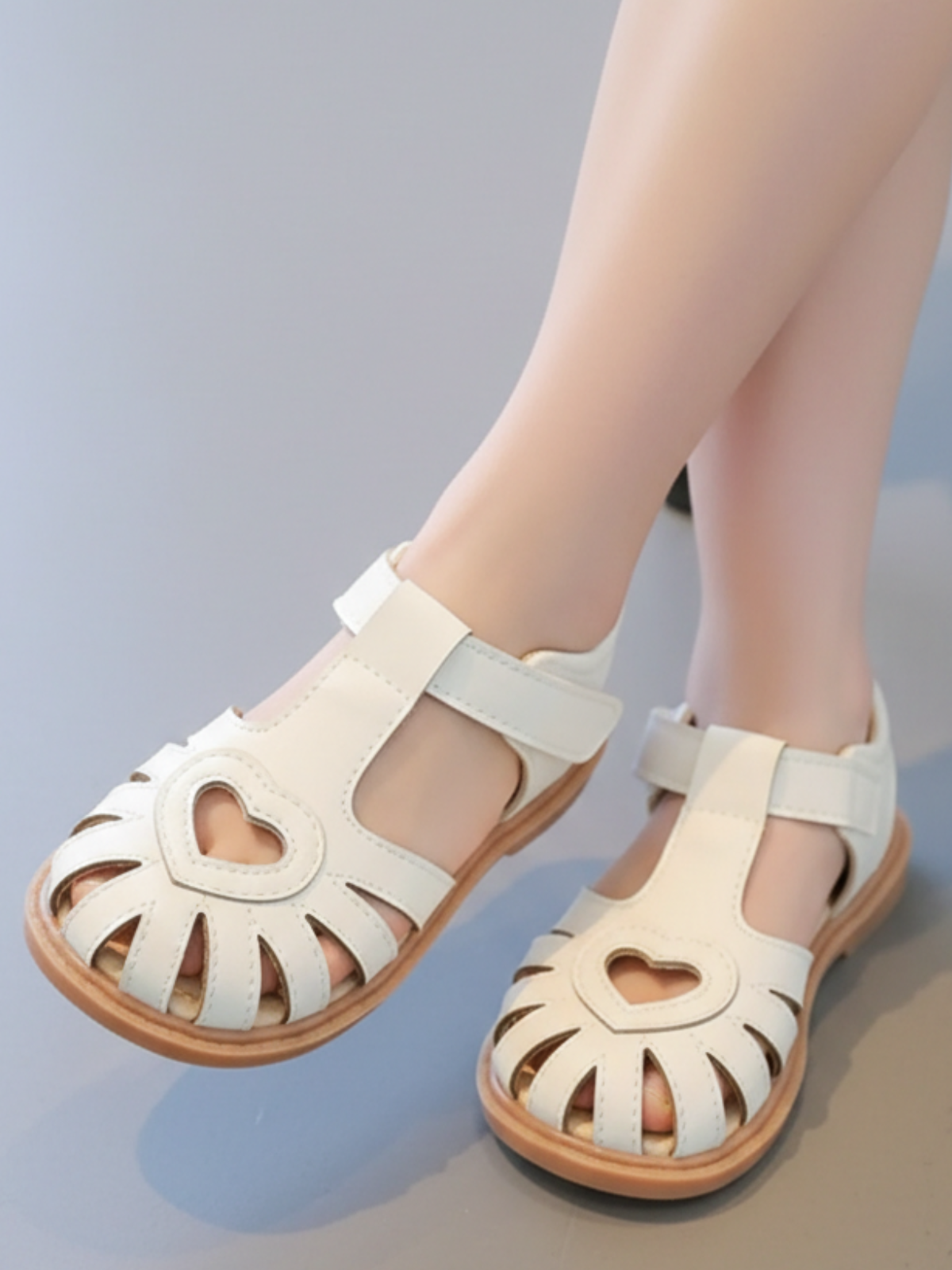 Adorable Girls Heart-Cutout Sandals By Liv and Mia