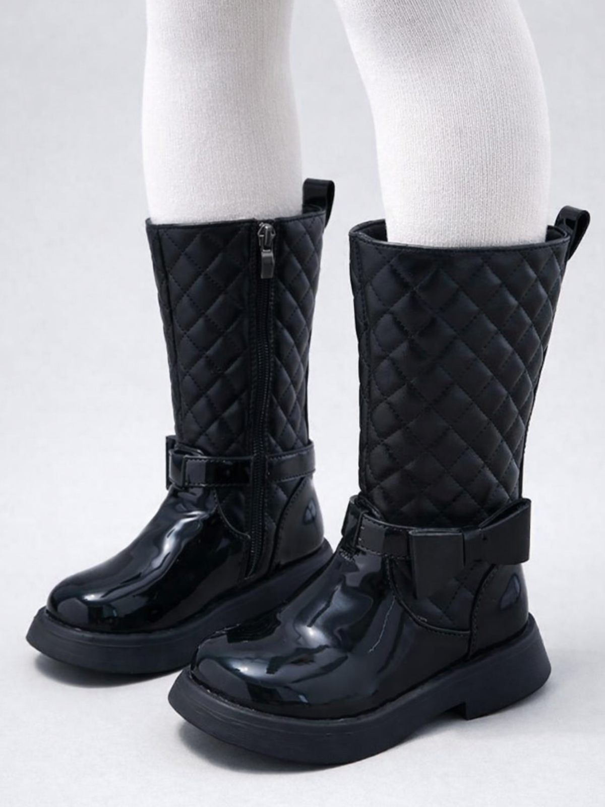 Always Choose Elegance Quilted Leather Boots By Liv and Mia