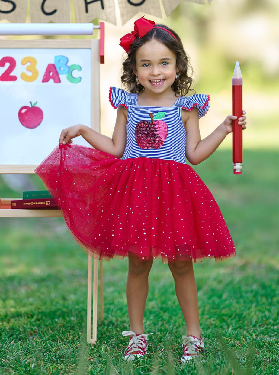 A+ Attire Apple Sparkle Tutu Dress