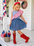 American Breeze Ruffle Chambray Dress