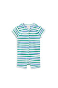 Green Stripe Zip Romper