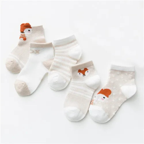 5Pairs Toddler Socks Mesh Cotton