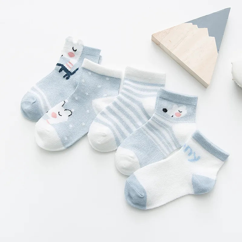 5Pairs Infant Baby Socks Cotton Mesh