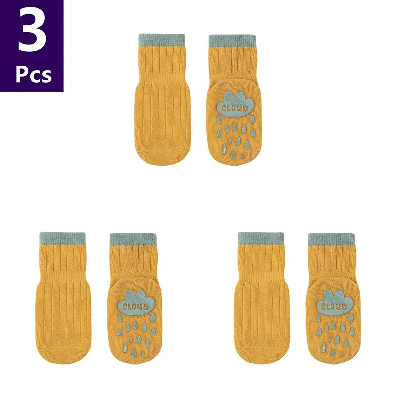 3 Pairs Children's Socks Solid Striped