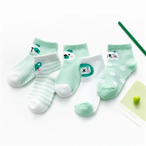 5Pairs Toddler Socks Mesh Cotton