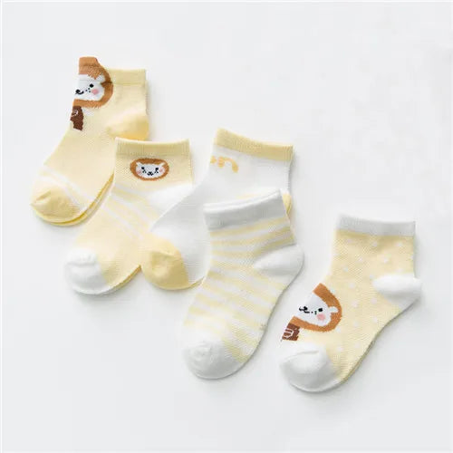 5Pairs Toddler Socks Mesh Cotton