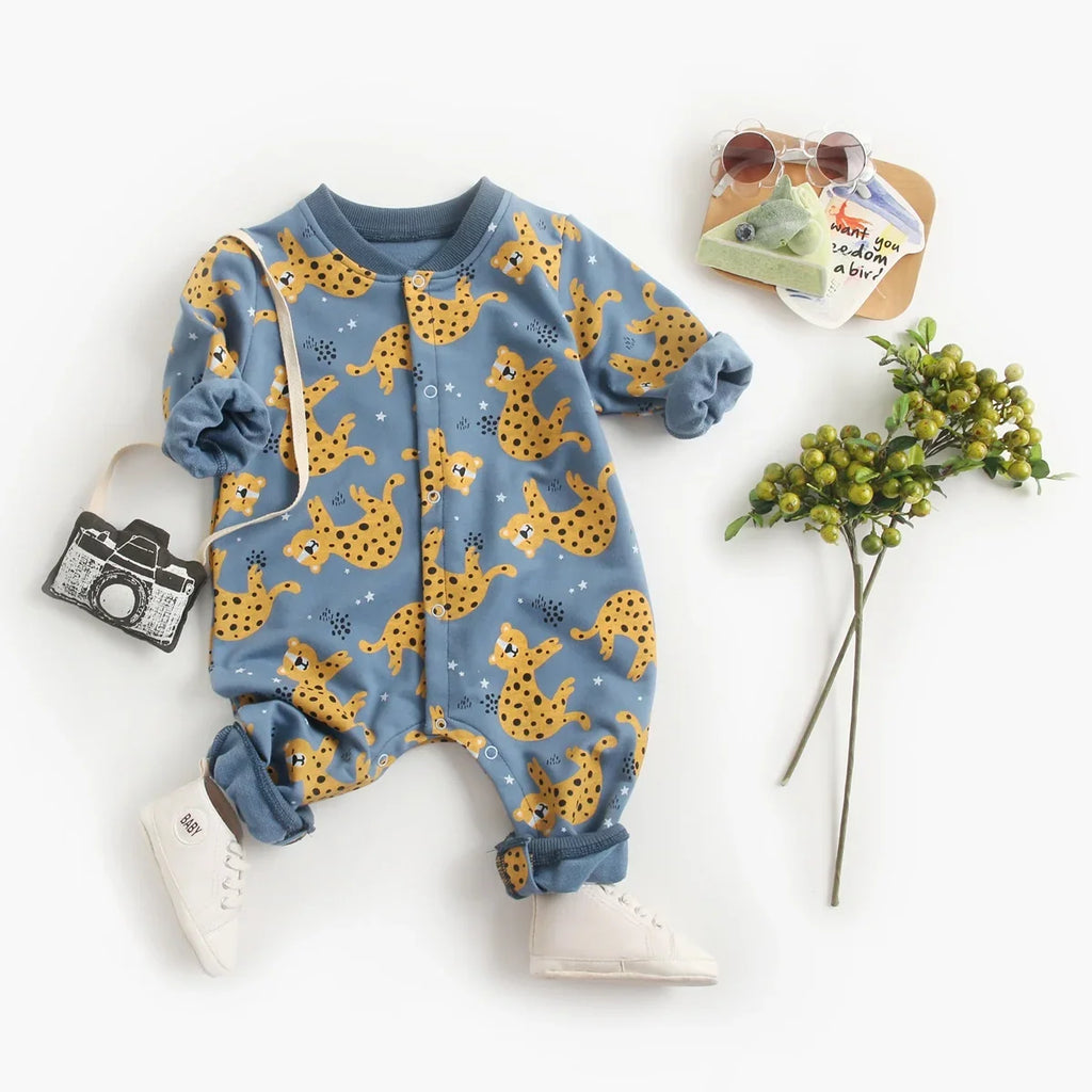 Cartoon Baby Rompers Long Sleeve Infants Jumpsuit