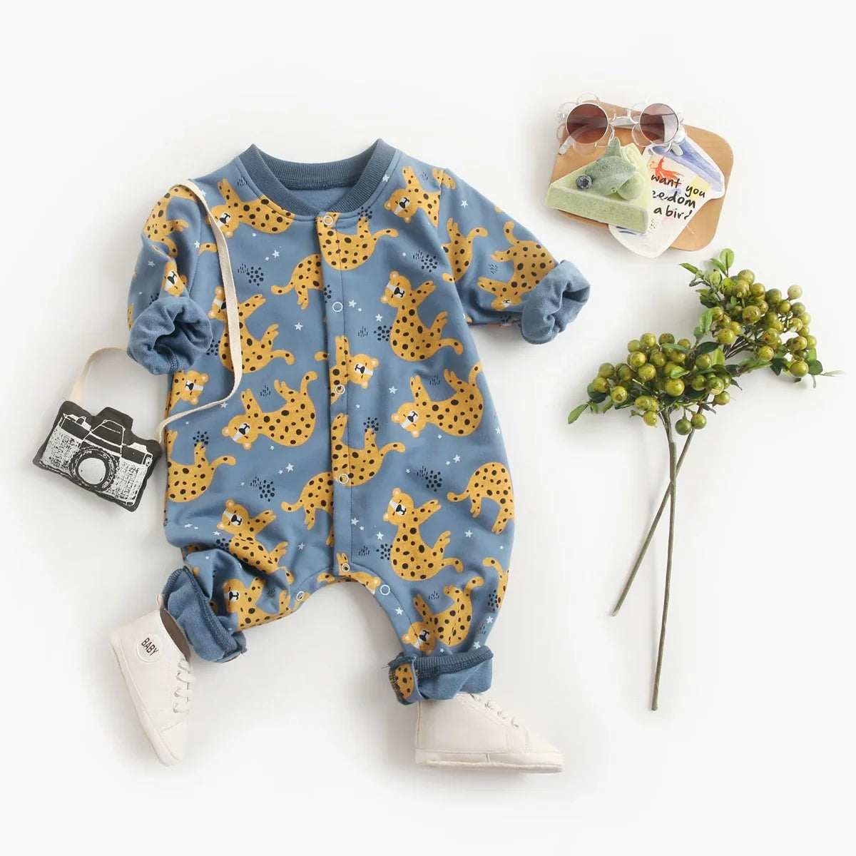 Cartoon Baby Rompers Long Sleeve Infants Jumpsuit