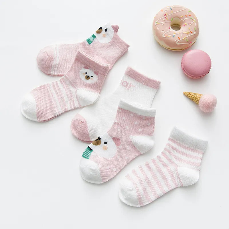 5Pairs Infant Baby Socks Cotton Mesh