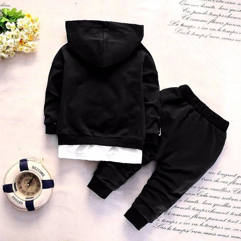 Baby Casual Tracksuit Children Boys Girls Zipper Hoodeis Pants 2Pcs