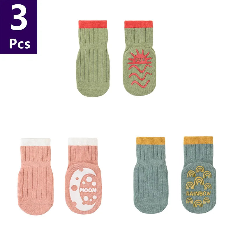 3 Pairs Children's Socks Solid Striped