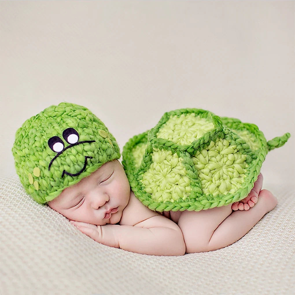 Baby Photography Props Newborn Ladybird Insect Costume Boy Girl Infant Crochet Knit Hat Outfits Lace Ladybird