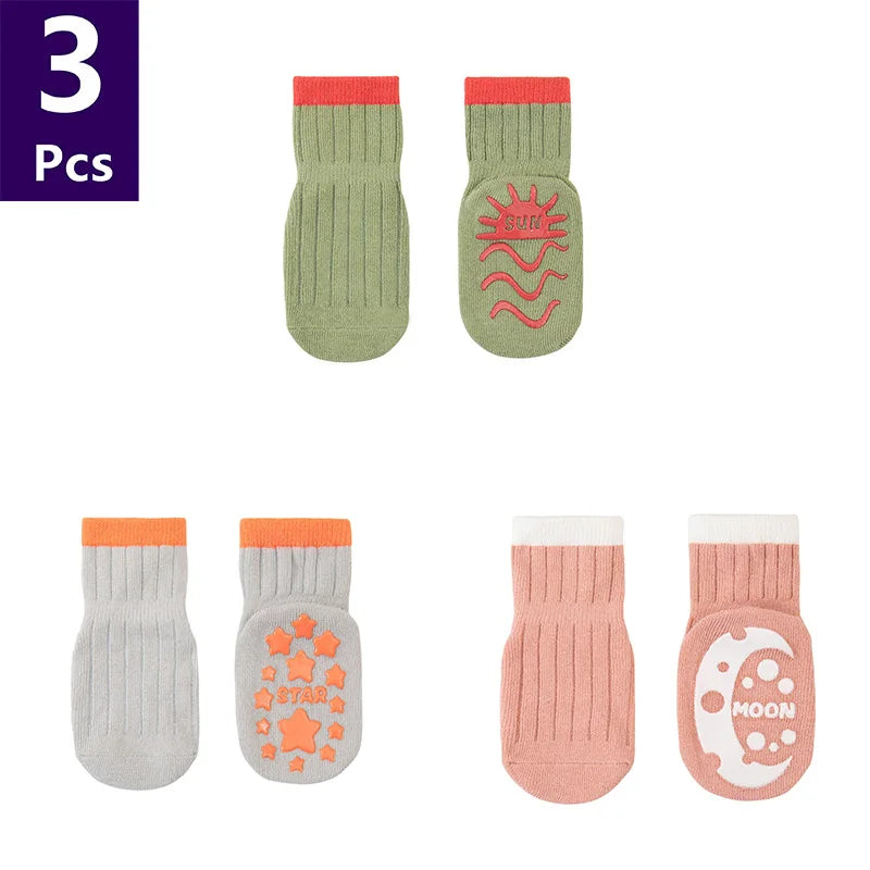 3 Pairs Children's Socks Solid Striped