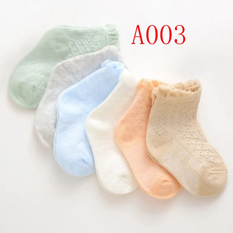 6Pair/lot new newborn socks foot sock boys and girls thin baby socks