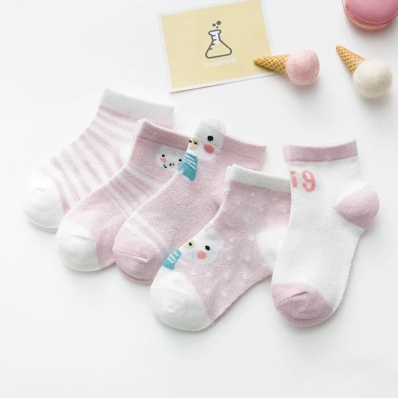 5Pairs Infant Baby Socks Cotton Mesh