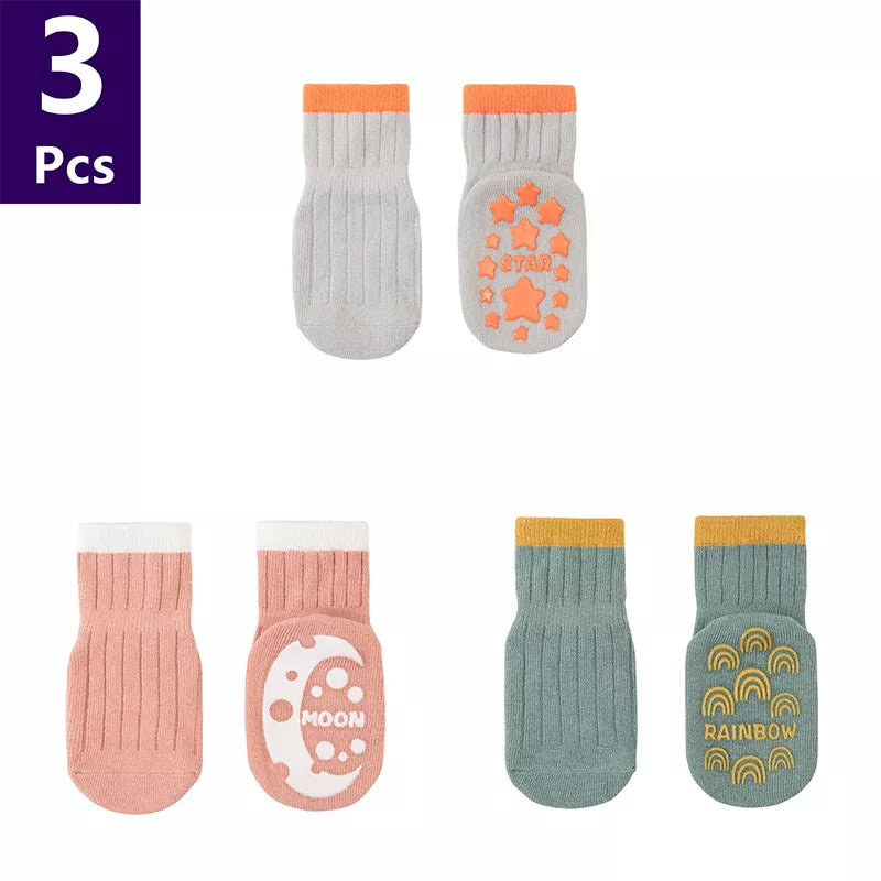 3 Pairs Children's Socks Solid Striped