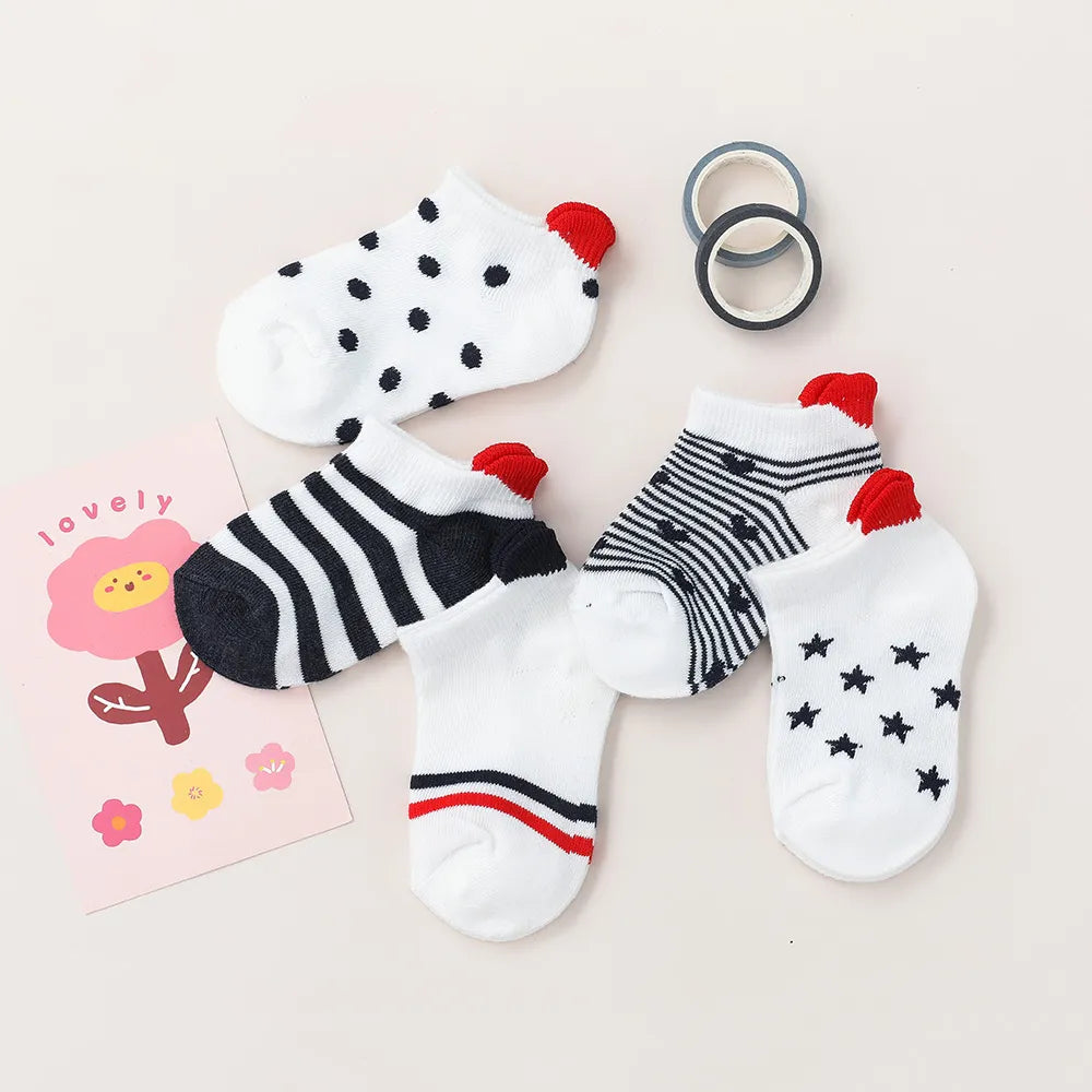 5Pairs Red Heart Baby Socks