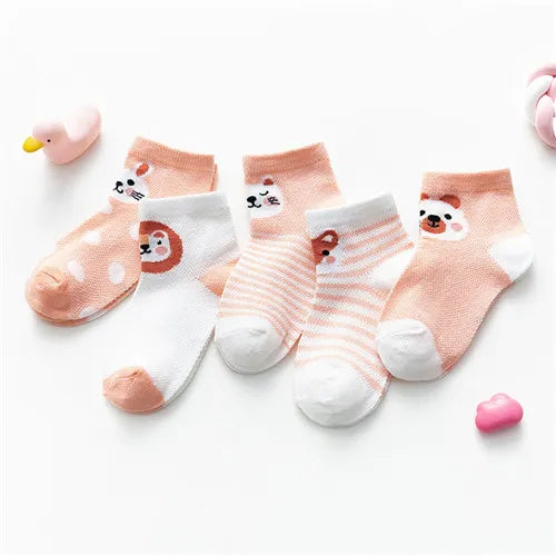 5Pairs Toddler Socks Mesh Cotton