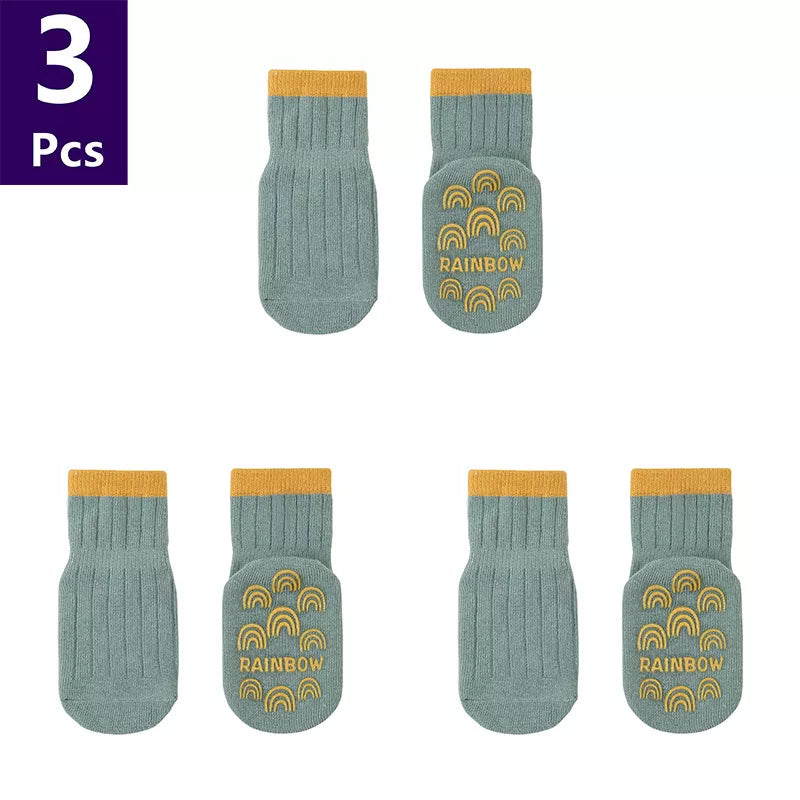 3 Pairs Children's Socks Solid Striped