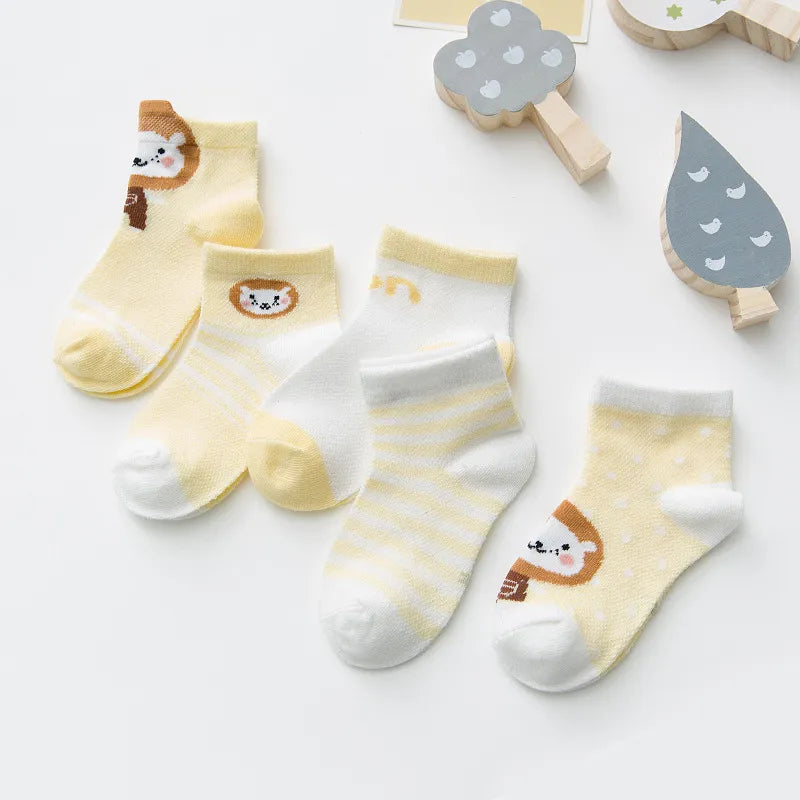 5Pairs Infant Baby Socks Cotton Mesh