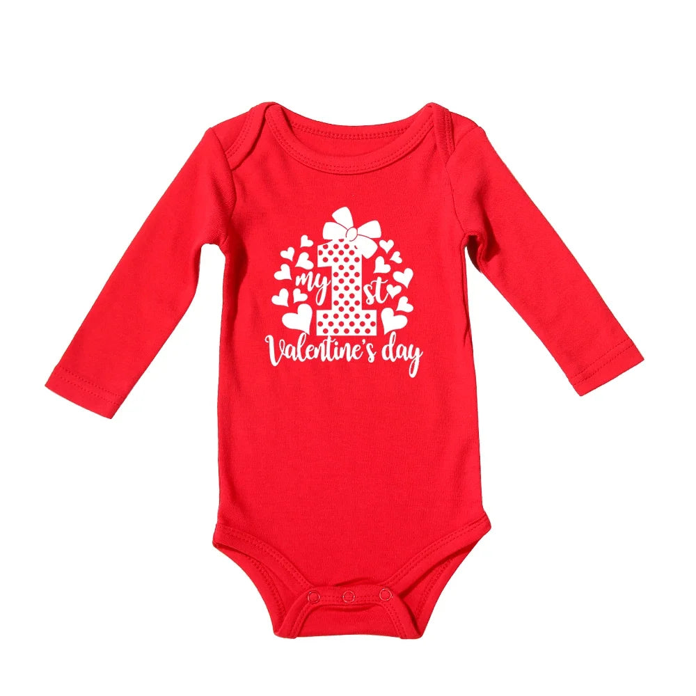 1st Valentine's Day Newborn romper
