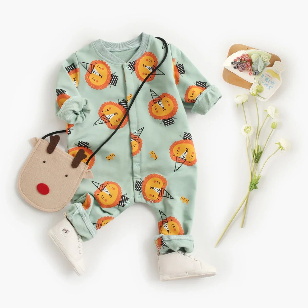 Cartoon Baby Rompers Long Sleeve Infants Jumpsuit