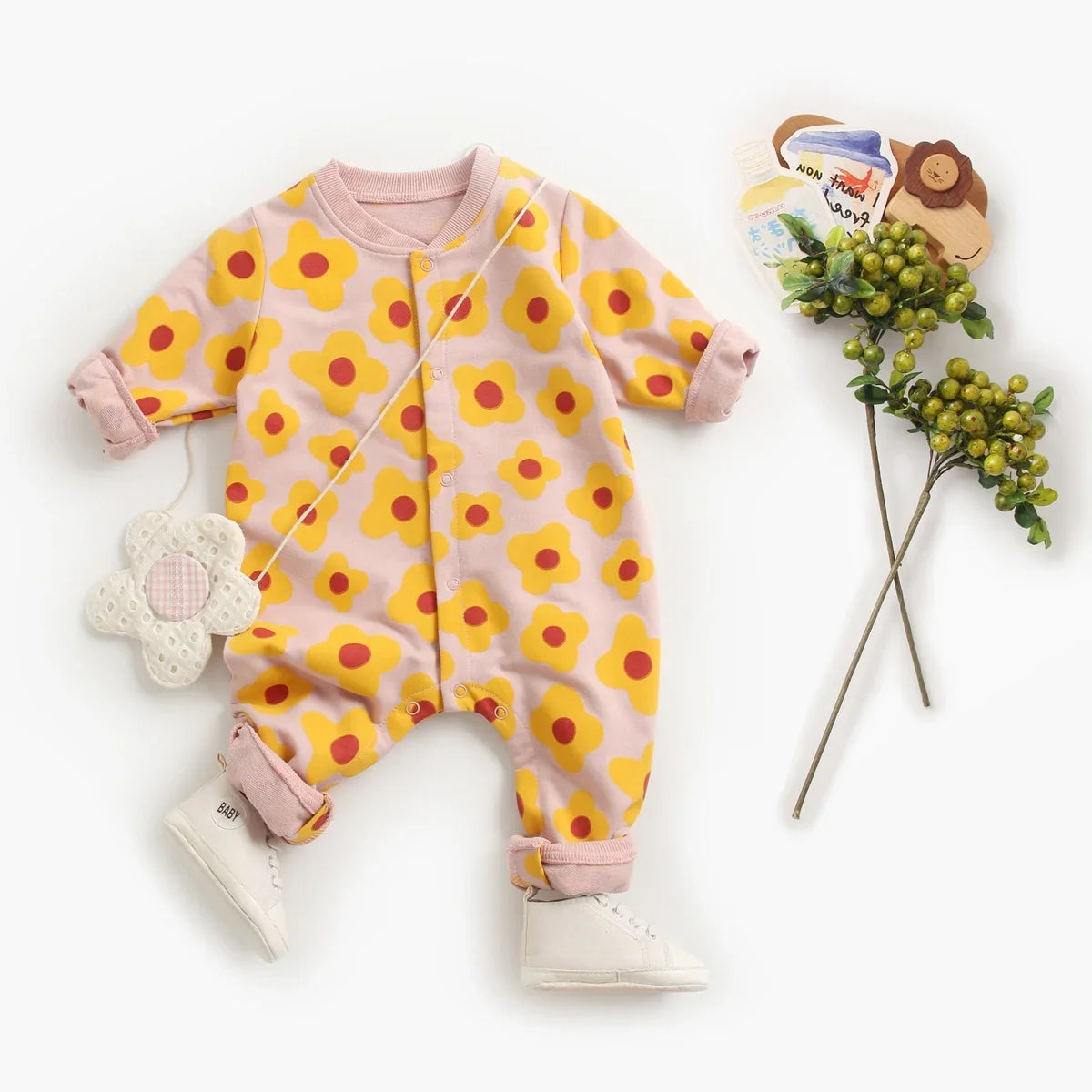 Cartoon Baby Rompers Long Sleeve Infants Jumpsuit