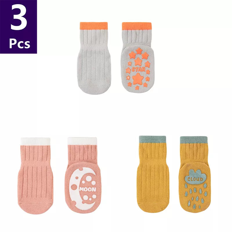 3 Pairs Children's Socks Solid Striped