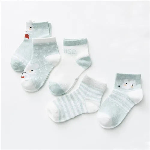 5Pairs Toddler Socks Mesh Cotton