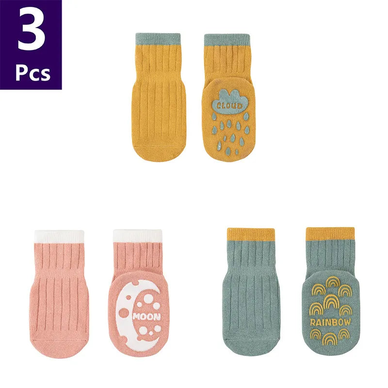 3 Pairs Children's Socks Solid Striped