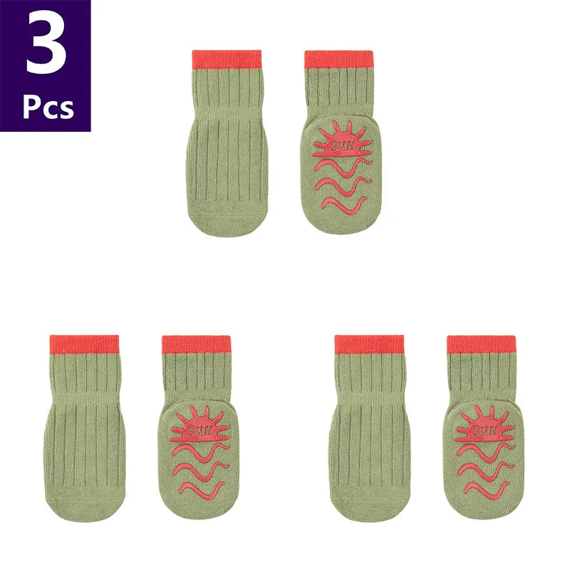 3 Pairs Children's Socks Solid Striped
