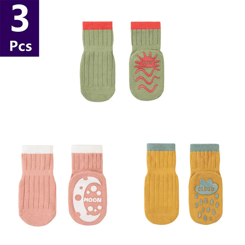 3 Pairs Children's Socks Solid Striped