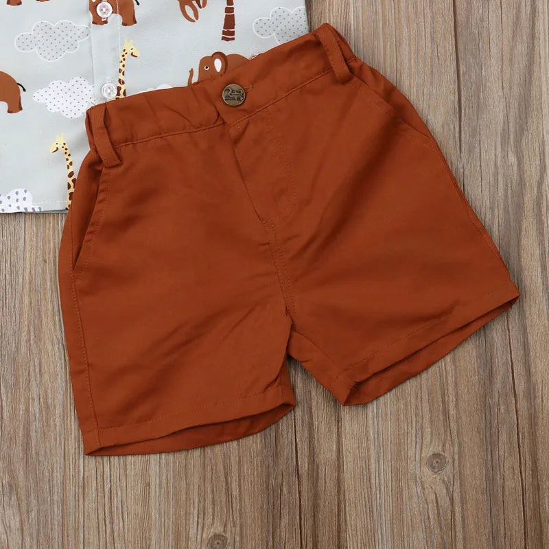 1-6T Formal Clothing Set Shirt Tops+Pants Gentleman Outfit