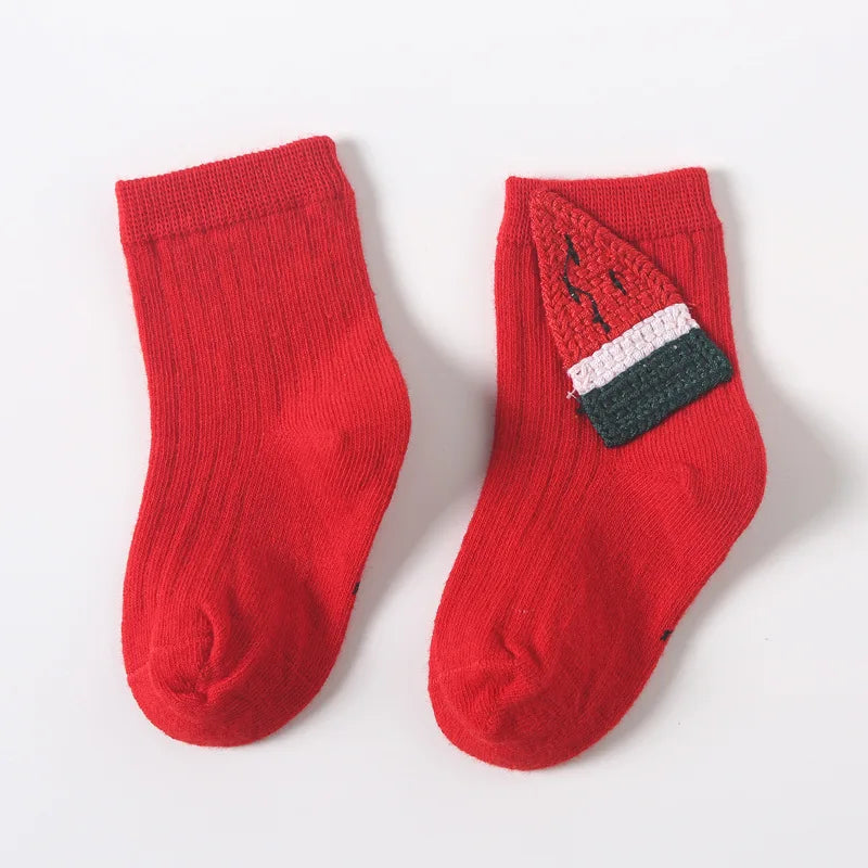 1 Pair Cotton Fruit Baby Socks