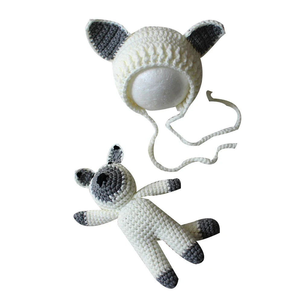 Baby Photography Props Newborn Ladybird Insect Costume Boy Girl Infant Crochet Knit Hat Outfits Lace Ladybird
