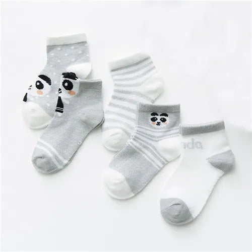 5Pairs Toddler Socks Mesh Cotton