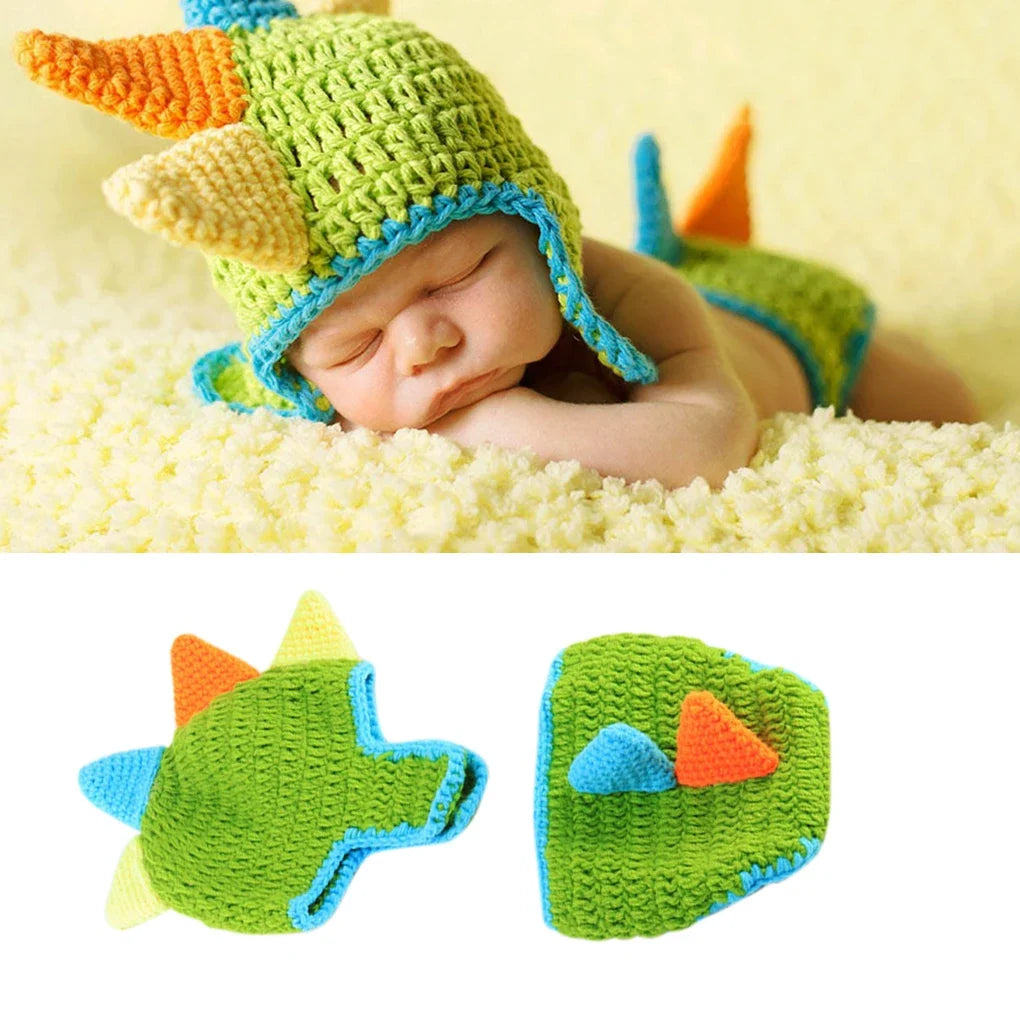 Baby Photography Props Newborn Ladybird Insect Costume Boy Girl Infant Crochet Knit Hat Outfits Lace Ladybird