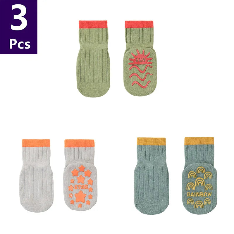 3 Pairs Children's Socks Solid Striped