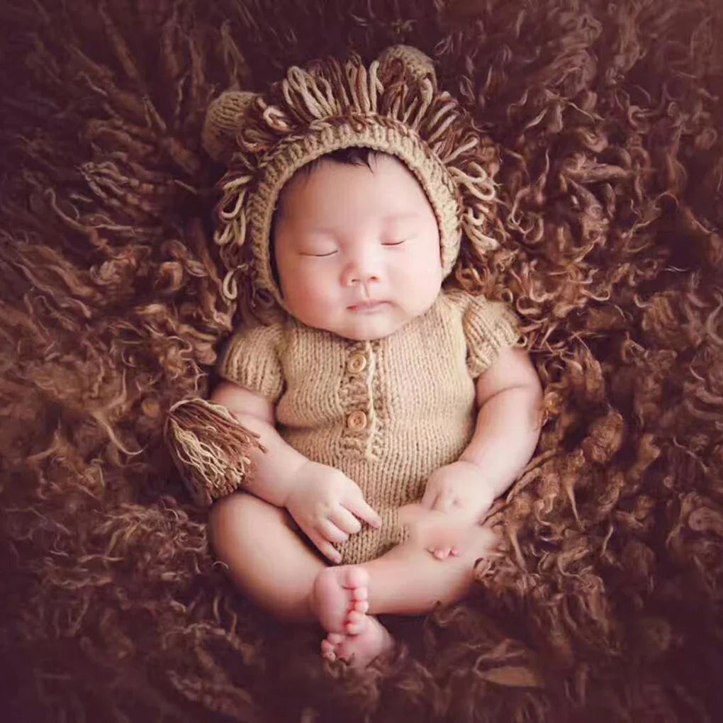 Baby Photography Props Newborn Ladybird Insect Costume Boy Girl Infant Crochet Knit Hat Outfits Lace Ladybird