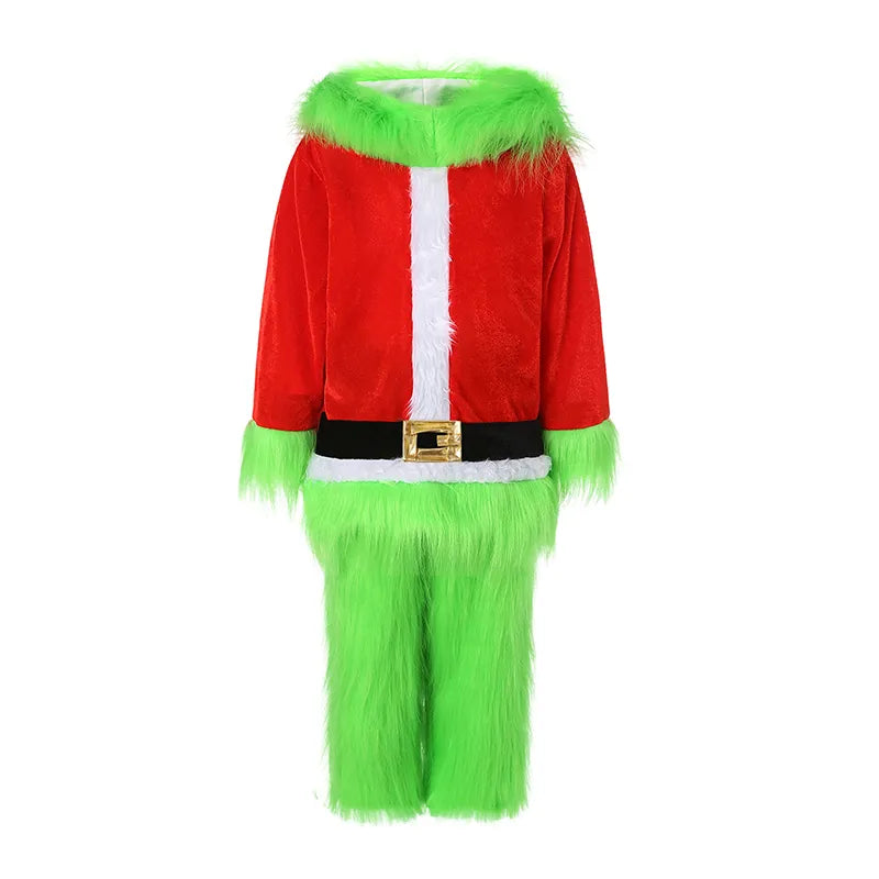 2Pcs Toddler Kids Green Christmas Furry Outfits